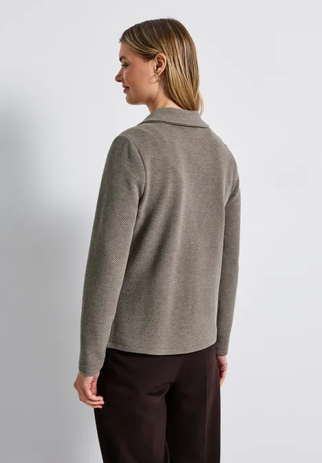 Basic Blazer mit Struktur silk brown mel.