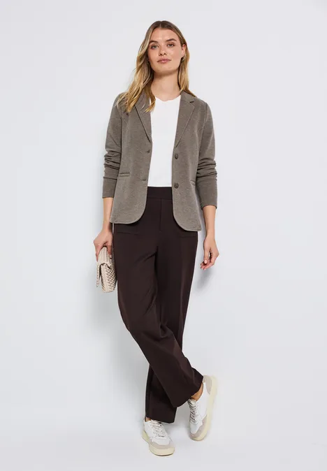 Basic Blazer mit Struktur silk brown mel.