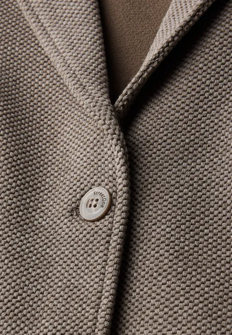 Basic Blazer mit Struktur silk brown mel.