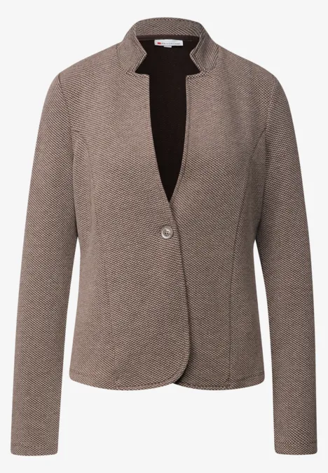 Jacquard blazer silk brown mel.