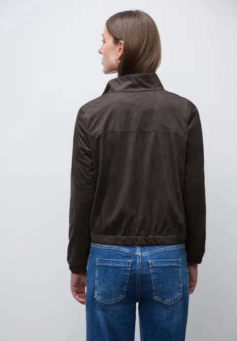 Kurze Velours Jacke deep roast brown