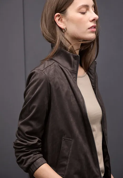 Kurze Velours Jacke deep roast brown