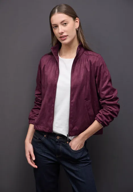 Kurze Velours Jacke noble red