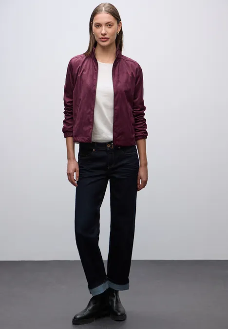 Kurze Velours Jacke noble red