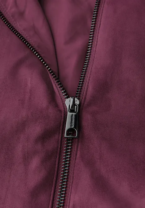 Kurze Velours Jacke noble red