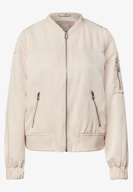 Satijnen blouson malted beige