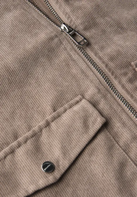 Cordjacke mit Zipper bark brown