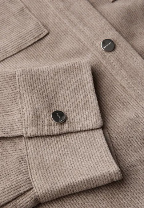 Kurzes Mini-Cord Overshirt bark brown