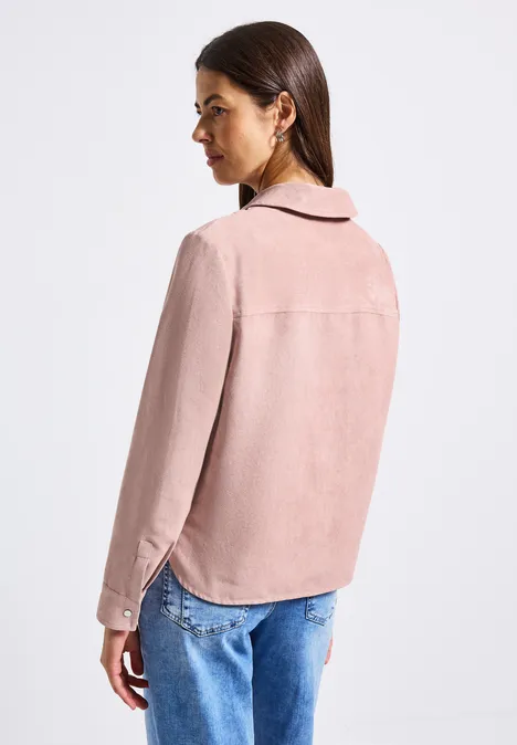 Kurzes Mini-Cord Overshirt faded rose