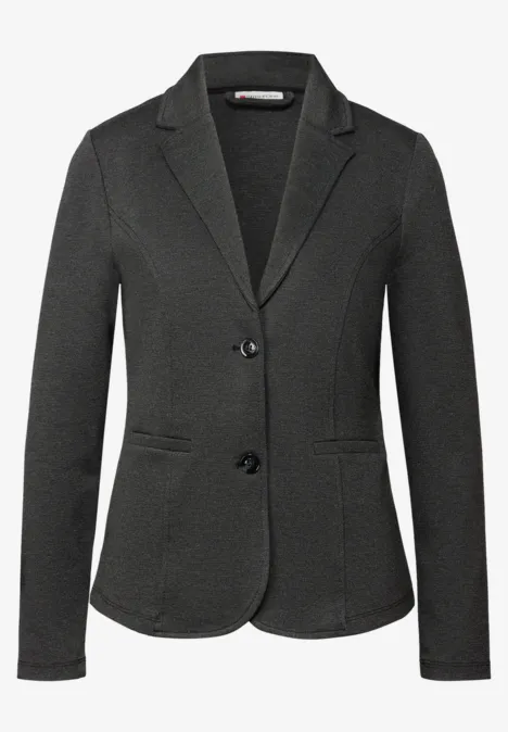 Basic Piqué Blazer Black