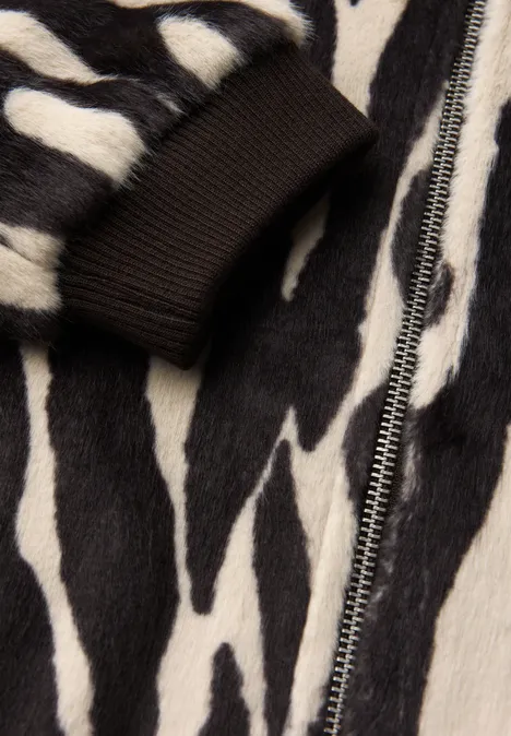 Fake Fur Zebra Blouson deep roast brown