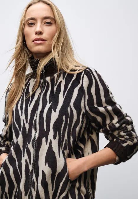 Fake Fur Zebra Blouson deep roast brown Fake Fur Zebra Blouson deep roast brown