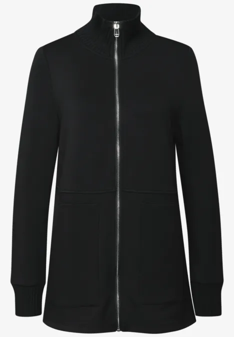 Sweatjack met gebreide details Black