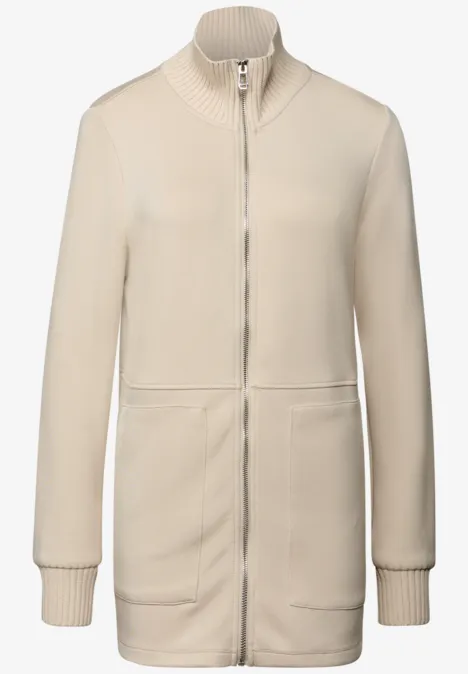 Veste sweat avec détails en tricot Soft Fawn Beige