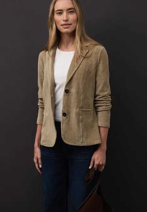 Zachte corduroy blazer mocha glow