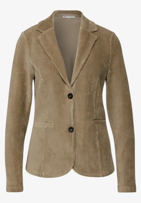 Zachte corduroy blazer mocha glow