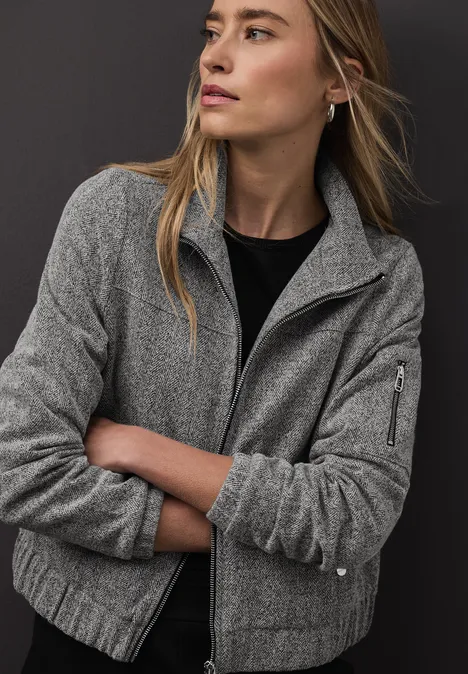 Visgraat blouson Black