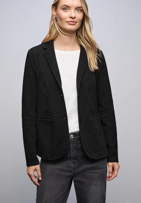 Glitzernder Jacquard Blazer Black