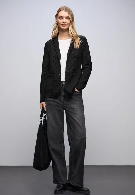 Glitzernder Jacquard Blazer Black