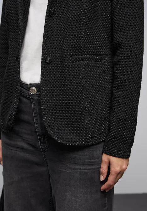 Glitzernder Jacquard Blazer Black
