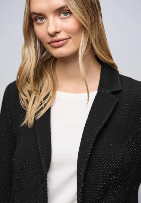Glitzernder Jacquard Blazer Black