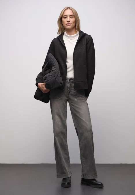 Glitzernde Sweatjacke Black Glitzernde Sweatjacke Black