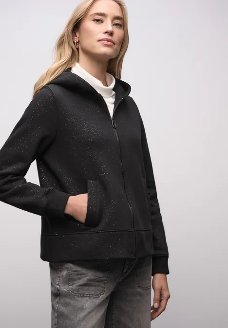 Glitzernde Sweatjacke Black Glitzernde Sweatjacke Black