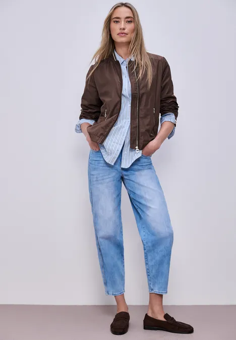 Krótki Blouson mahogany brown