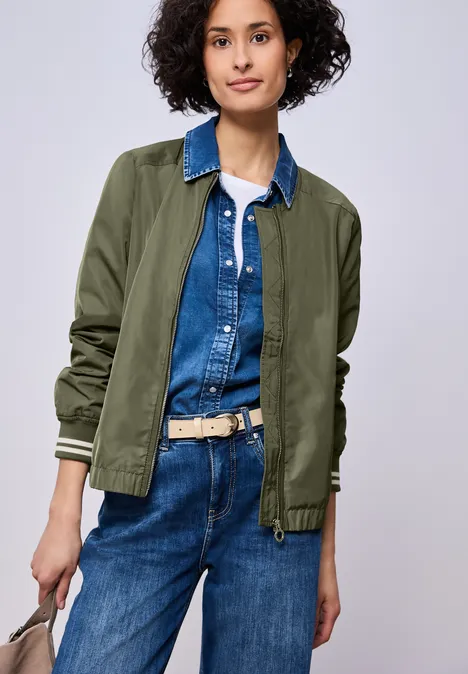 Blouson court Dark Vetiver Green