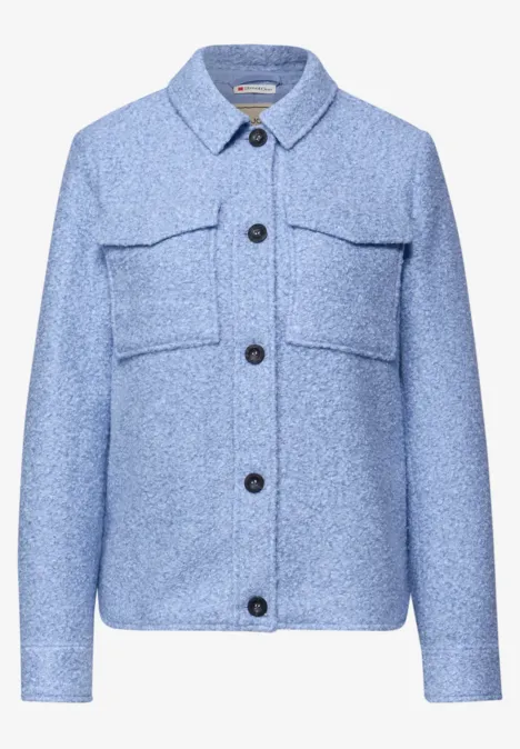 Overshirt in Wolloptik frosted blue mel.