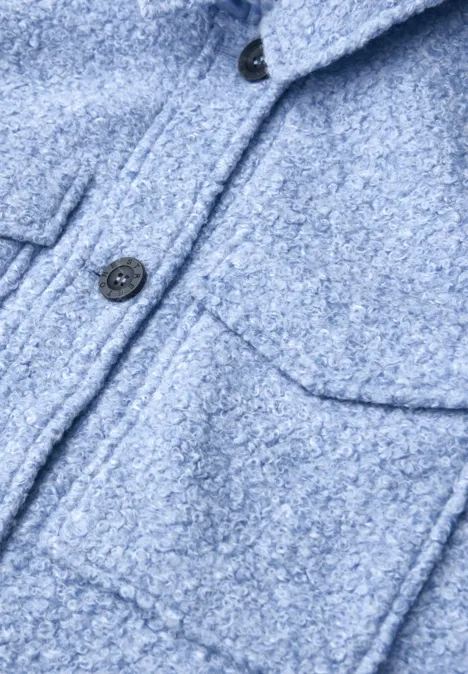 Overshirt in Wolloptik frosted blue mel.