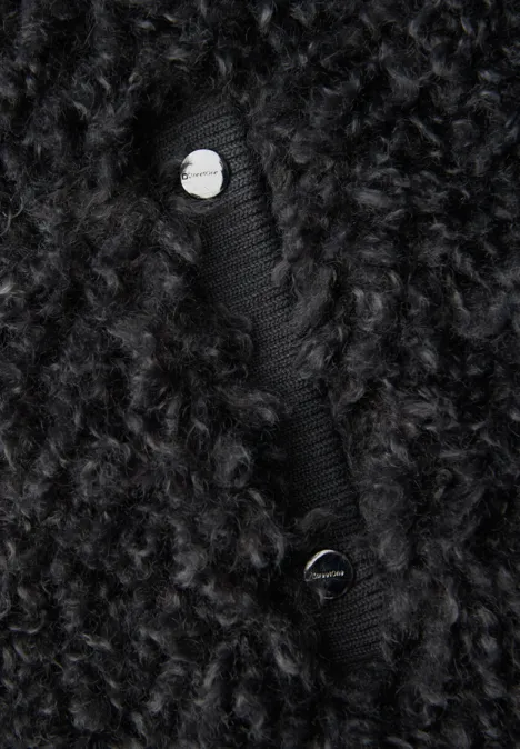 Blouson van imitatiebont gravel grey