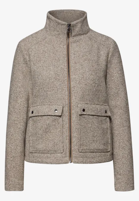 Jacke mit Stehkragen light terra mocha mel.