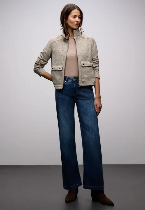 Jacke mit Stehkragen light terra mocha mel.