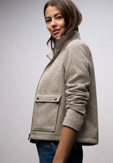 Jacke mit Stehkragen light terra mocha mel.