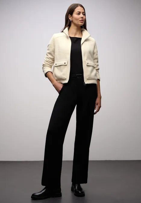 Jas met opstaande kraag soft beige