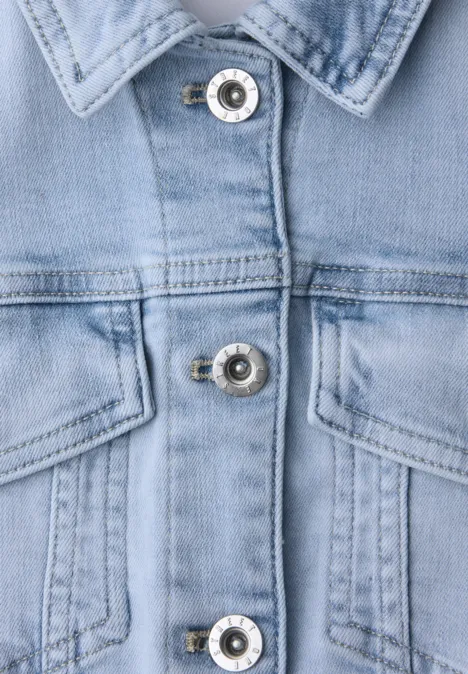 Jeansjacke mit Brusttaschen und Knöpfen Light blue washed