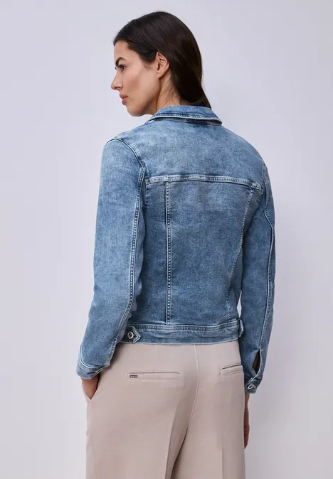 Veste en jean avec poches poitrine et boutons Medium Blue Wash