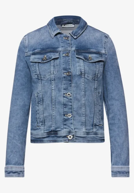 Veste en jean avec poches poitrine et boutons Medium Blue Wash