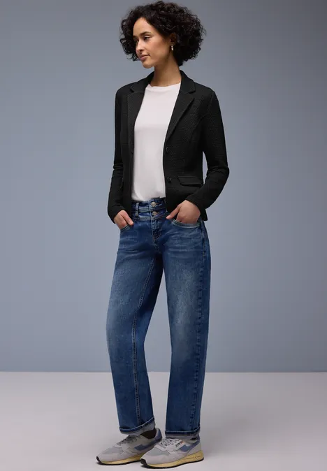 Blazer met structuur Black