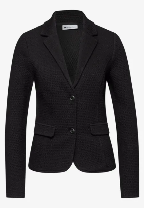 Blazer met structuur Black