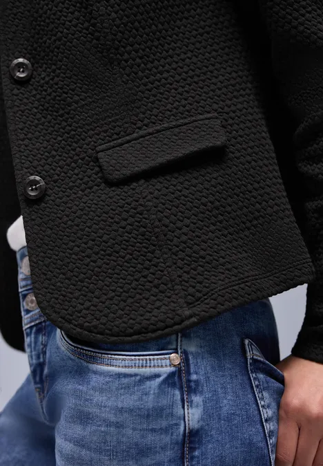 Blazer met structuur Black