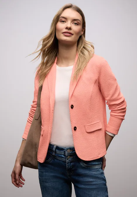 Blazer met structuur light apricot