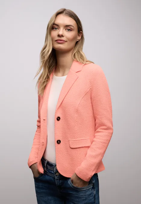 Blazer met structuur light apricot