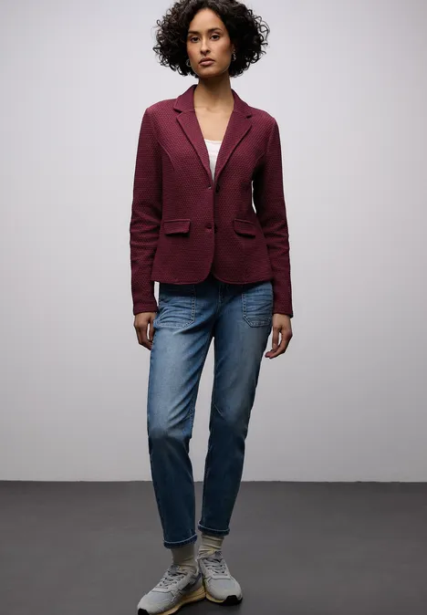Blazer met structuur truffle red