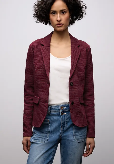 Blazer met structuur truffle red