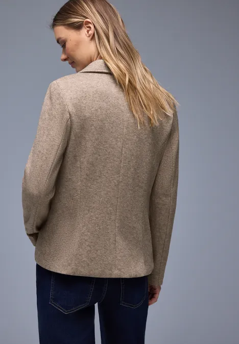 Blazer met structuur light terra mocha mel.