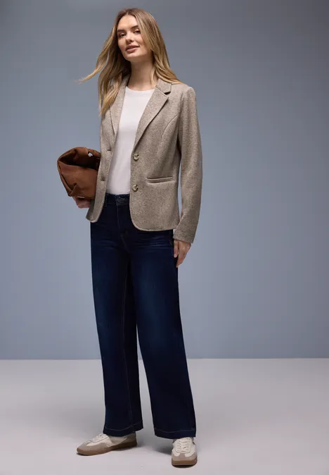 Blazer met structuur light terra mocha mel.