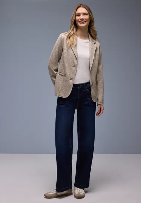 Blazer met structuur light terra mocha mel.