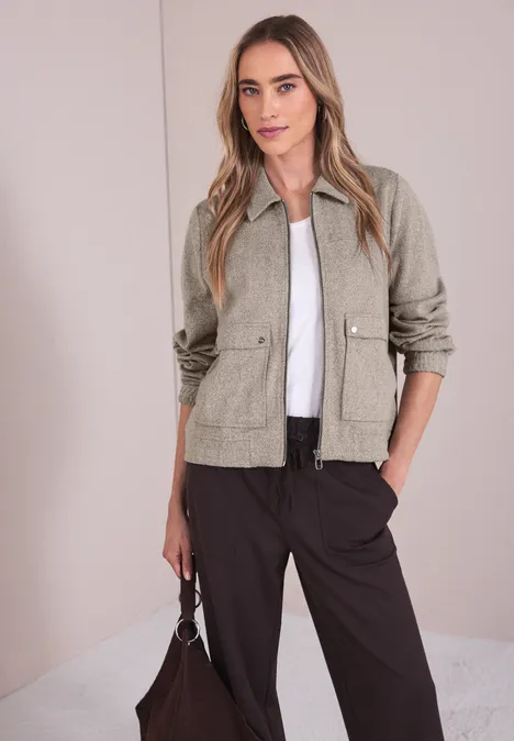 Herringbone Blouson light terra mocha mel.